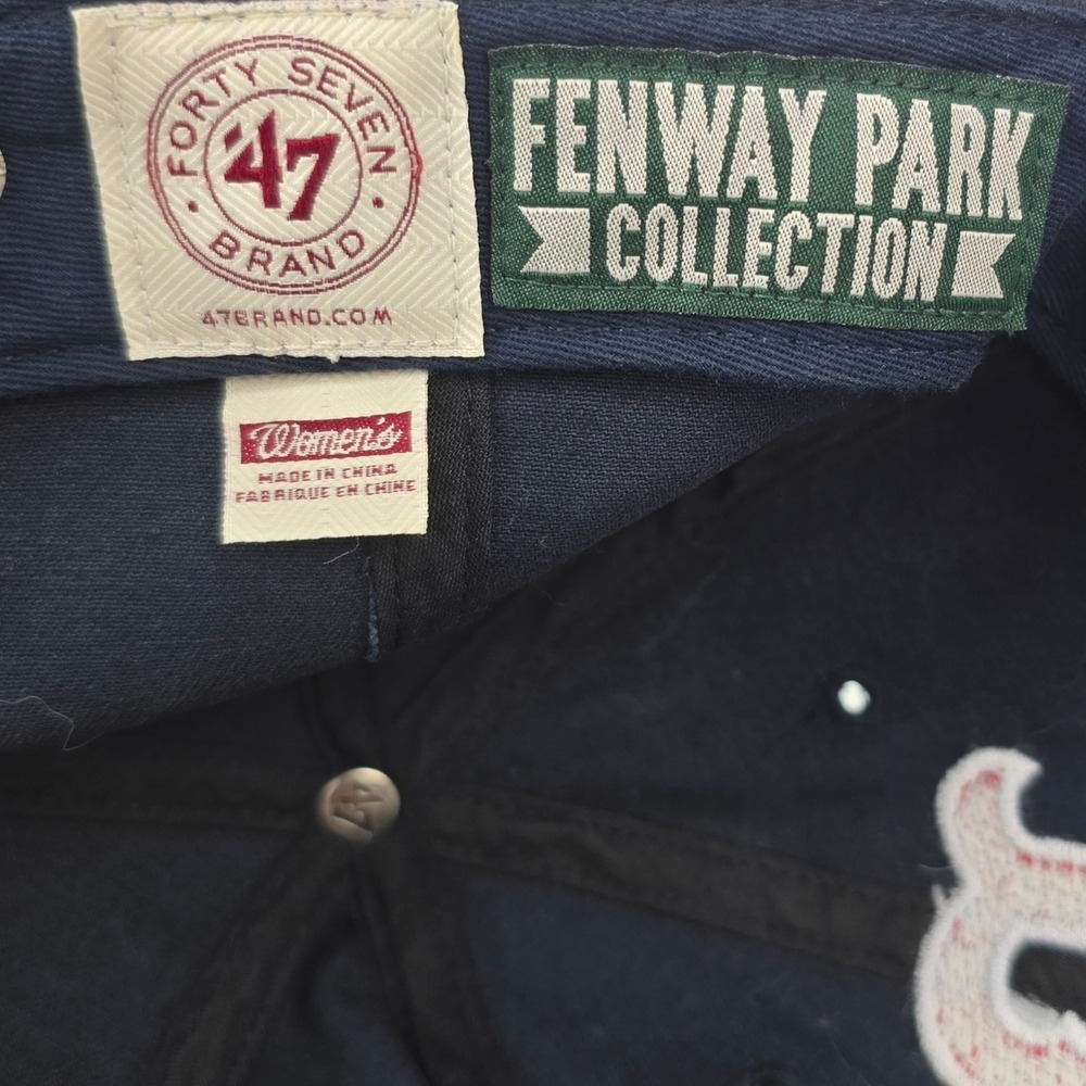 Boston Red Sox Hat Womens Navy Blue Sequin Logo MLB Baseball Cap OSFA '47 Brand - Picture 5 of 7